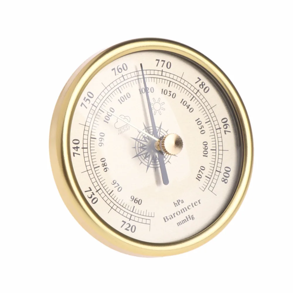 72 мм настенный барометр 1070hPa Золото Цвет Круглый циферблат воздуха Метеостанция тестер инструменты
