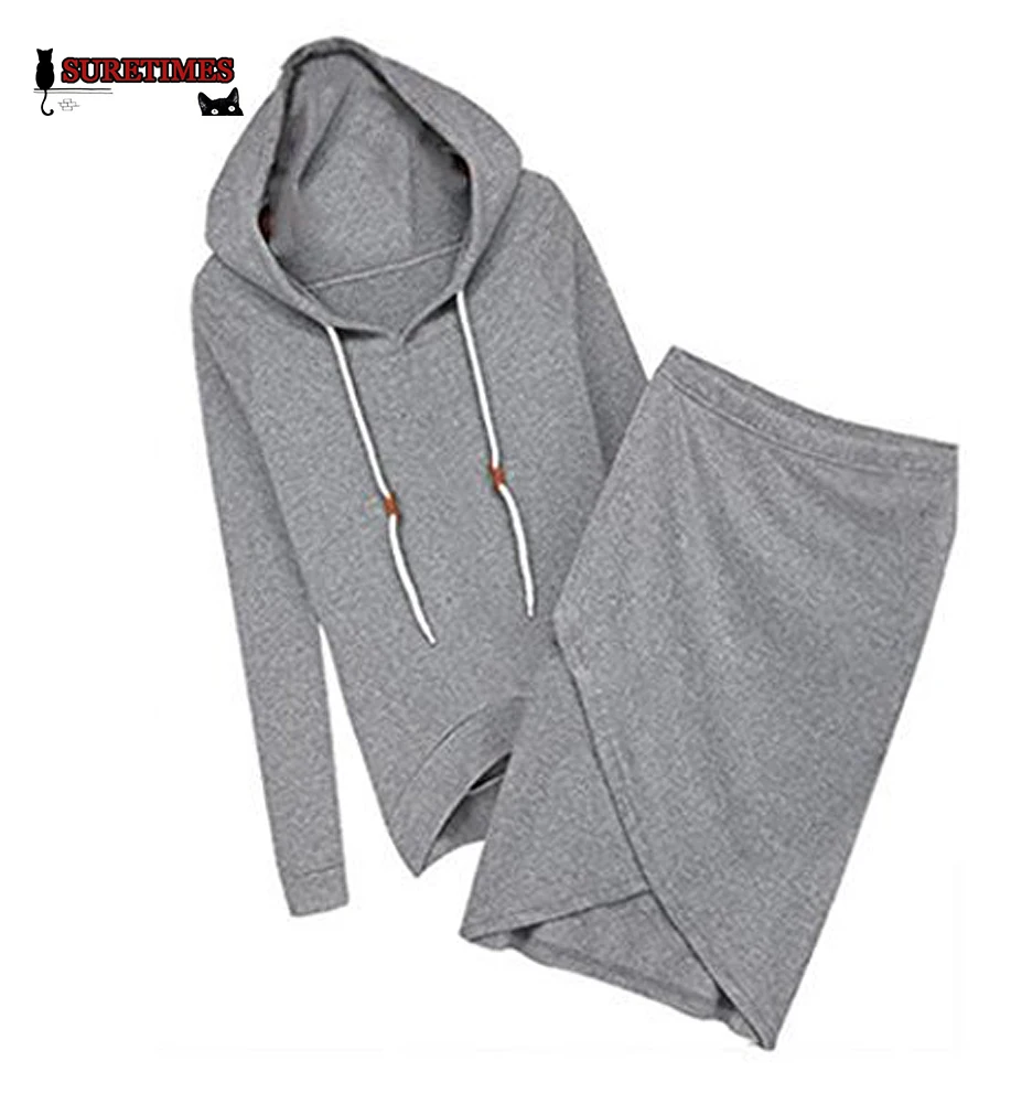 

Autumn-summer Women Hooded Casual Sexy Tracksuits Women 2PCS Suit Hoodies Skirts Long-sleeve Nice Sweatshirt Plus Size S-XL 2019