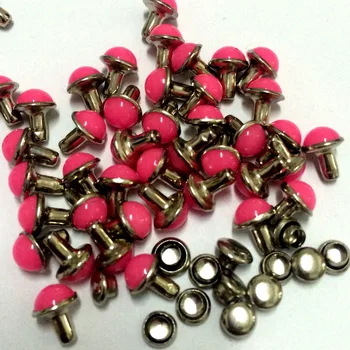 

100PCS/Lot 6.5mm Round Baby Pink Acrylic Rivets Leather Craft Punk Studs Fit DIY Making Belts Shoes Bag Bracelets Shipping Free