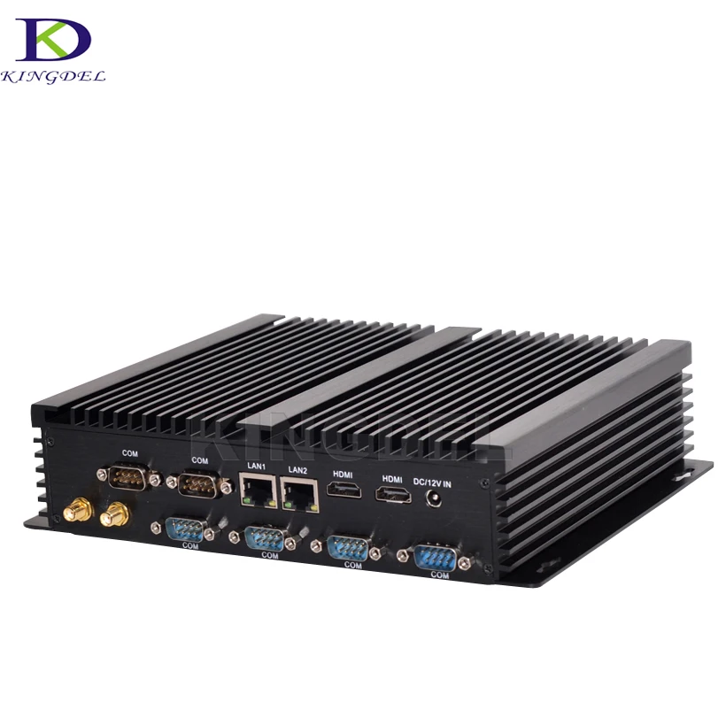 

Kingdel Fanless barebone computer Intel Core i5 4200U Dual HDMI WiFi USB 3.0 6 COM RS232 industrial PC