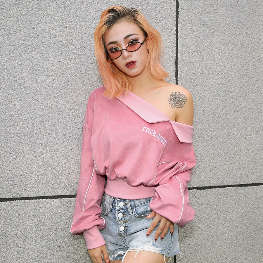 Розовый бархат с открытыми плечами Сейлор Мун Ropa Juvenil Mujer Пастельная одежда Harajuku