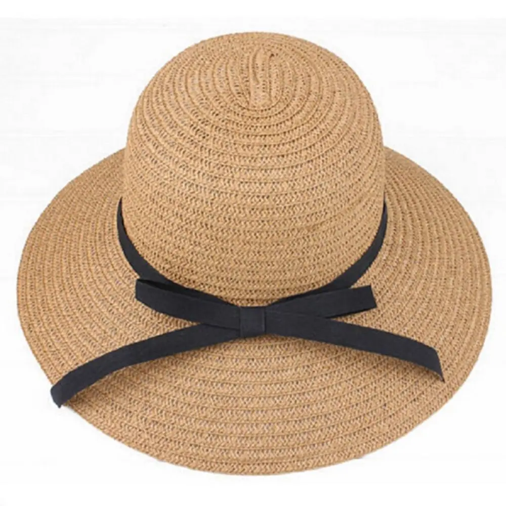 Новый элегантный складной летний широкий пляжный навес солнцезащитный головной убор соломенная дискета элегантная богемная шляпа для