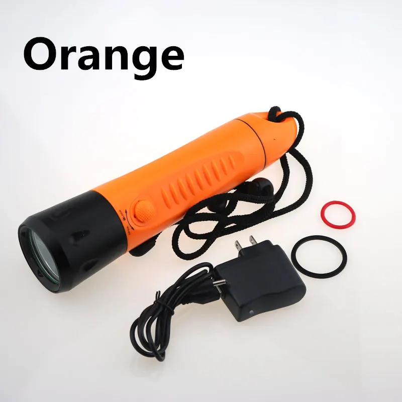 5000 люмен Дайвинг вспышка светильник жесткий светильник Прямая зарядка Дайвинг Фонарь ABS L2 светодиодный 3 режима встроенный аккумулятор - Испускаемый цвет: Orange Body