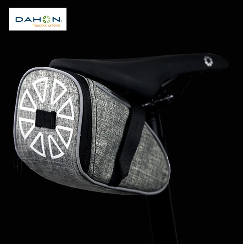 

DAHON Durable Large Capacity Bicycle Saddle Bag Waterproof Canvas MTB Bike Rear Seat Bag Cycling Tail Pouch