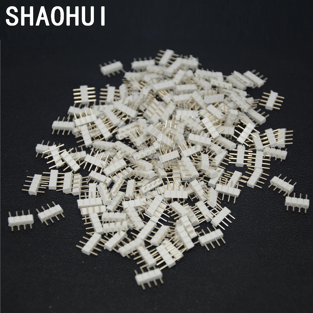 SHAOHUI 100 шт./лот светодиодный 4pin RGB Разъем 4 булавки иглы мужской тип двойной DIY