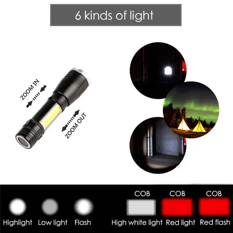 Bright Outdoor Waterproof LED Flashlight Torch Light Lamp powerful led flashlight laser pointer torch flashlight Q5 #4S10 (6)