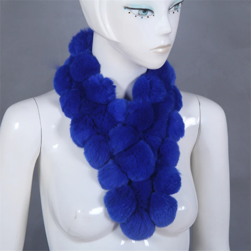 

Autumn and winter women's fur scarf rabbit fur collar rabbit fur handmade scarf hair ball scarf