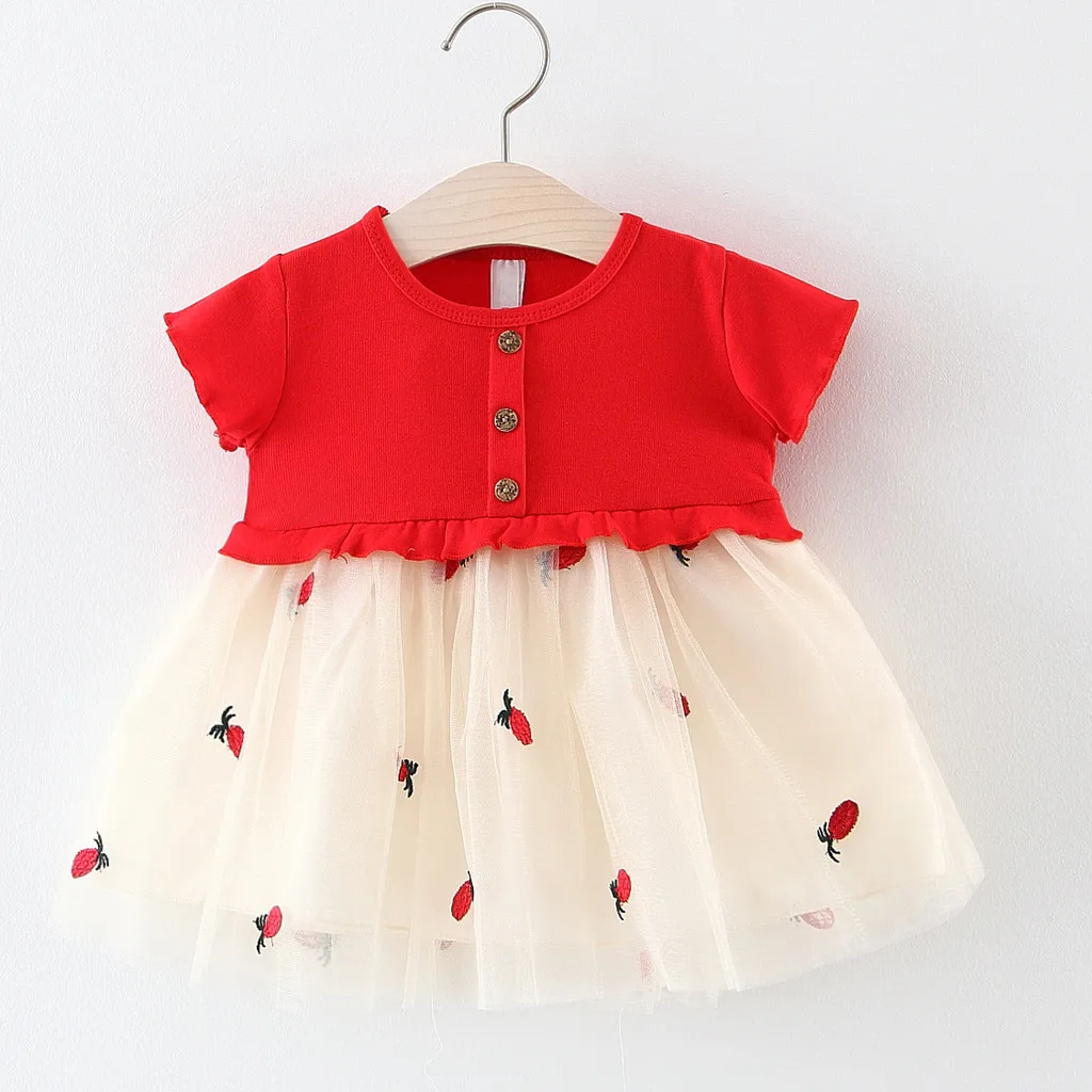 Baby Dresses Girl Newborn Kids Baby Girl Dress Embroideried Tulle