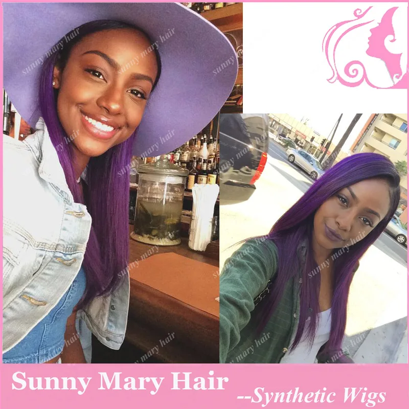 Synthetic Lace Front Wig Katy Perry Pastel Dark Root To Purple