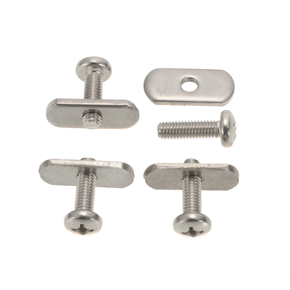 

4PCS Kayaks Accessories Stainless Steel Boat Kayak Rail Track Screws Track Nuts Hardware Gear Mounting Replacement Boats Rails