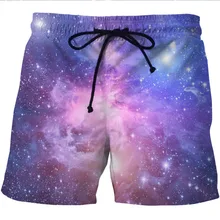 Любовь SPARK Большие размеры Galaxy синие мужские шорты два кармана Украшенные бег Бодибилдинг панк мальчики летний спортивный костюм