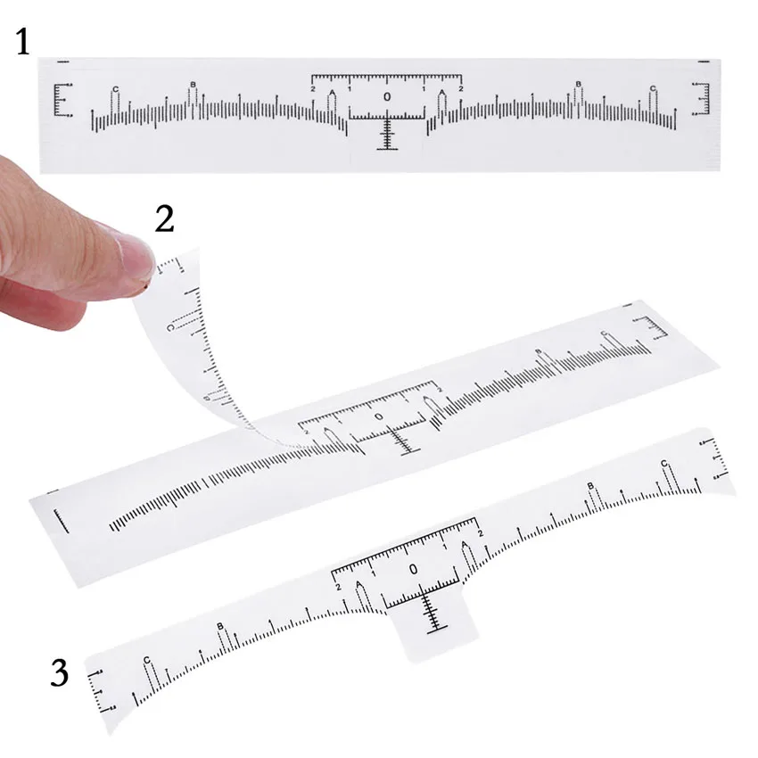 Одноразовые бровей правитель Трафареты Стикеры Template 10 шт. Перманентный макияж бровей баланса меры для бровей Красота татуировки