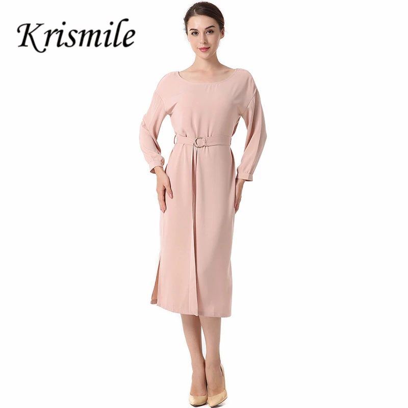 Woman Dress 2018 Summer and Spring Pink Bat Sleeve Backless Loose Mid-calf Robe Longue Elegant Party Beach | Женская одежда