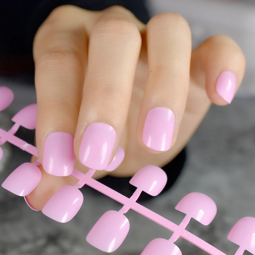 24 шт. детские акриловые накладные ногти для девочек|fake nails art|nail tipsfalse nail tips |