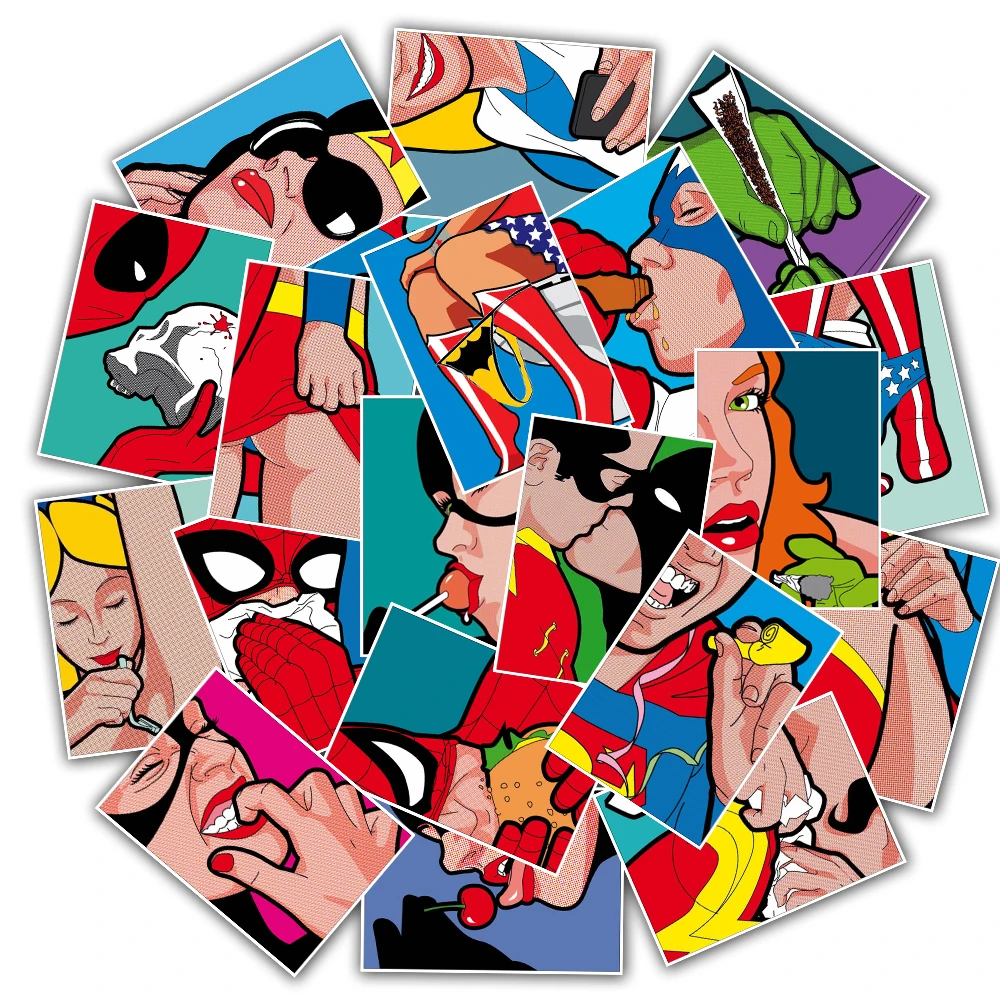 Новинка, 25 шт./лот, наклейки для MARVEL DC Super Hero для автомобиля, ноутбука, ноутбука, наклейки на холодильник, скейтборд, Бэтмен, Человек-паук, Халк, Железный человек