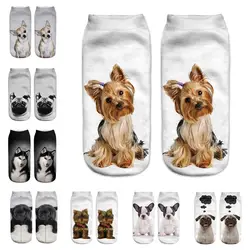 1 пара 3D каваи собаки кошки корги бульдог женские носки с милыми животными унисекс носки до лодыжки