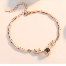 Розовое золото и серебро 100 языков I love you проекционный женский браслет Романтическая любовь память свадебное ожерелье женский подарок A201