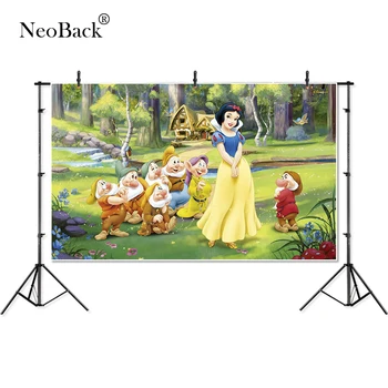 

NeoBack Thin Vinyl Photography Backdrop Cartoon Princesses Snow White Birthday Party Children Backdgrounds Photo Studio 4313