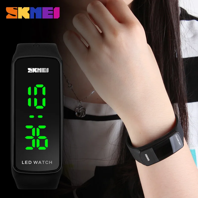 

SKMEI Brand Young Men And Women Sports Watches Fashion Swim Digital Ladies Watch Casual Jelly Silica Dress Wristwatch 1119