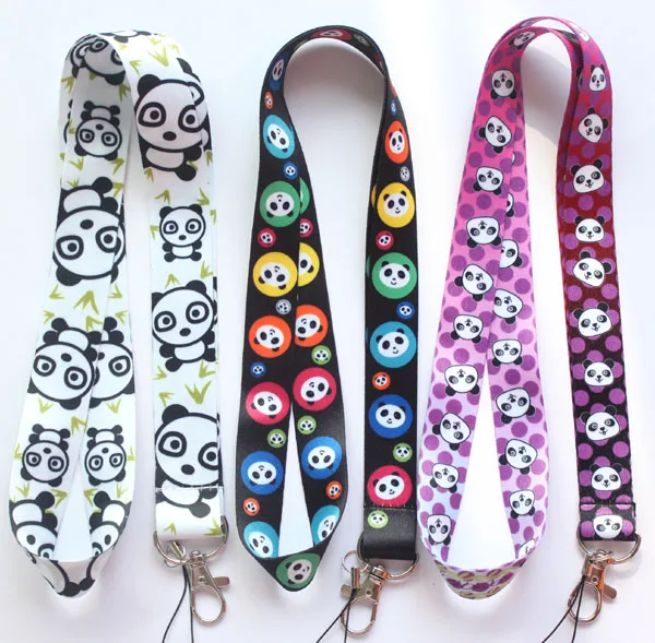 

New mix 10pcs/50pcs /100pcs Cute pets pandas Phone Strap Lanyard Fashion Car Keychain Cell Phone Straps ID Badge Holder #61908
