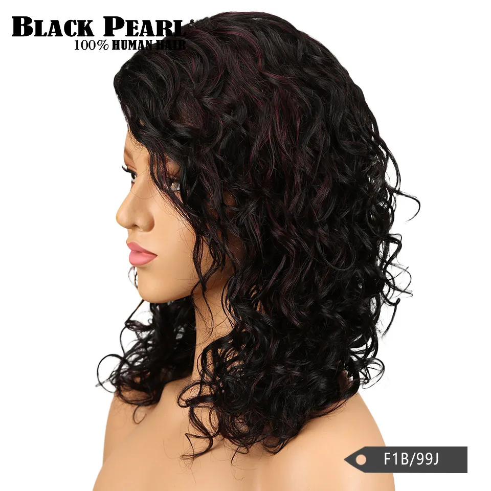 Черный жемчуг Remy бразильский объемный волнистый парик 130% плотность кружева спереди человеческие волосы парик с Омбре цвет парик