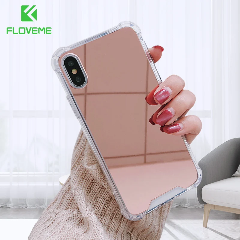 FLOVEME Luxury Phone Case For iPhone X XR XS Max Mirror Shockproof Cover 8 7 6 6s Plus SE Soft TPU Cases Coque Capa |