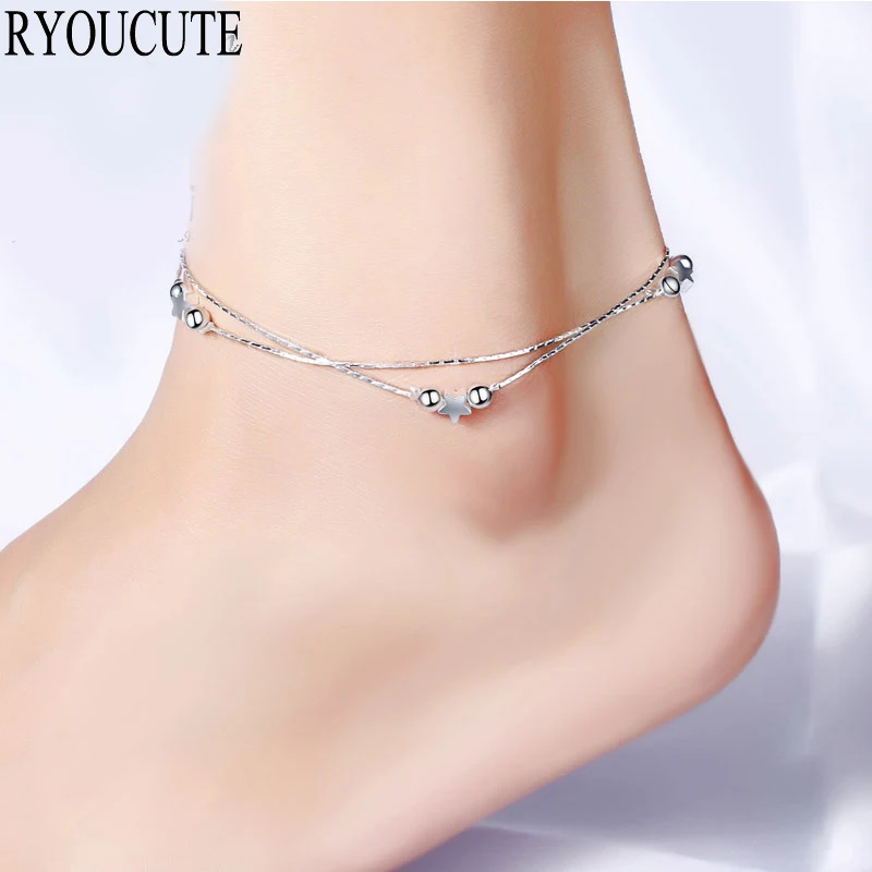 New Arrivals Fashion Star 925 Sterling Silver Anklets for Women Hot