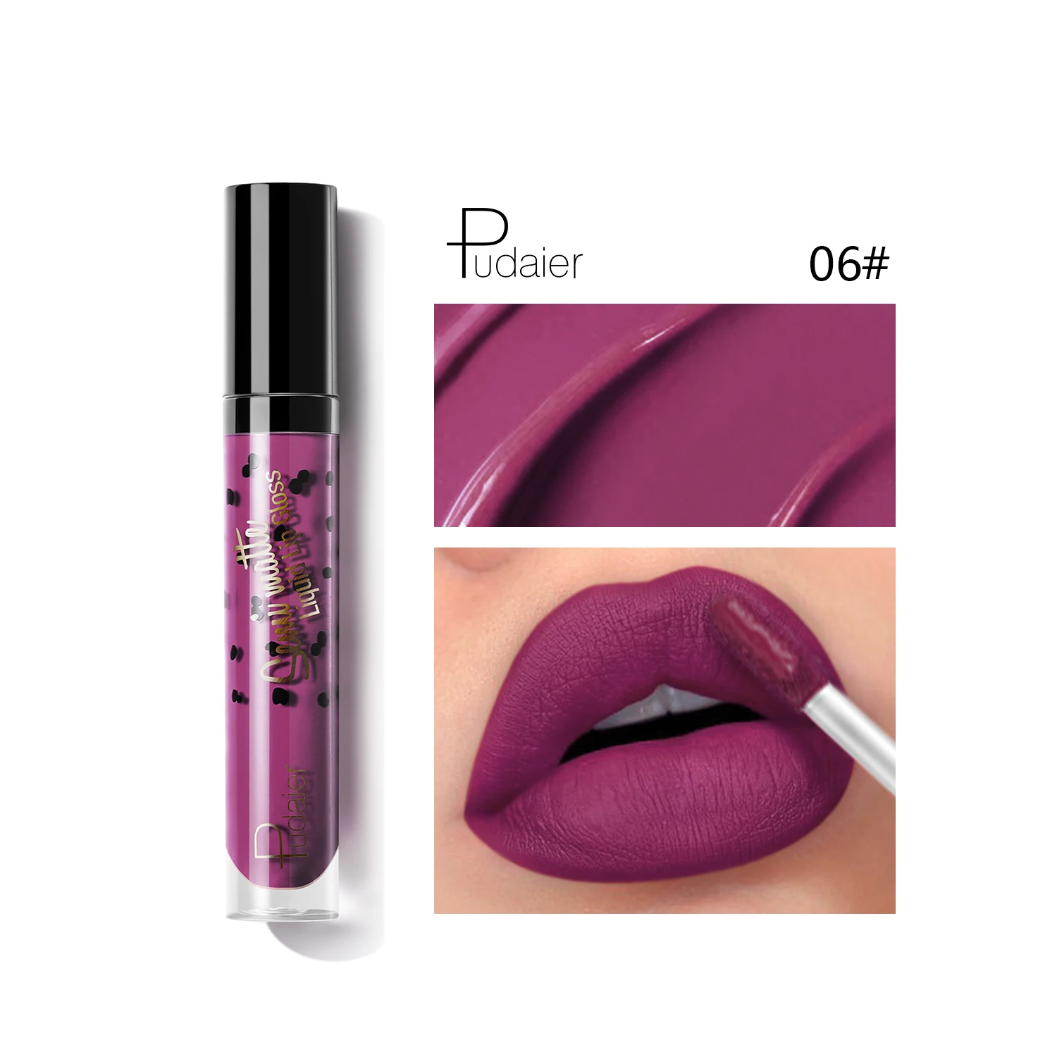 Pudaier 12 Colors Lip Gloss Liquid Lipstick Long Lasting Moisturizing No Fading Matte Velvet Lip Glaze Makeup for Beauty TSLM1