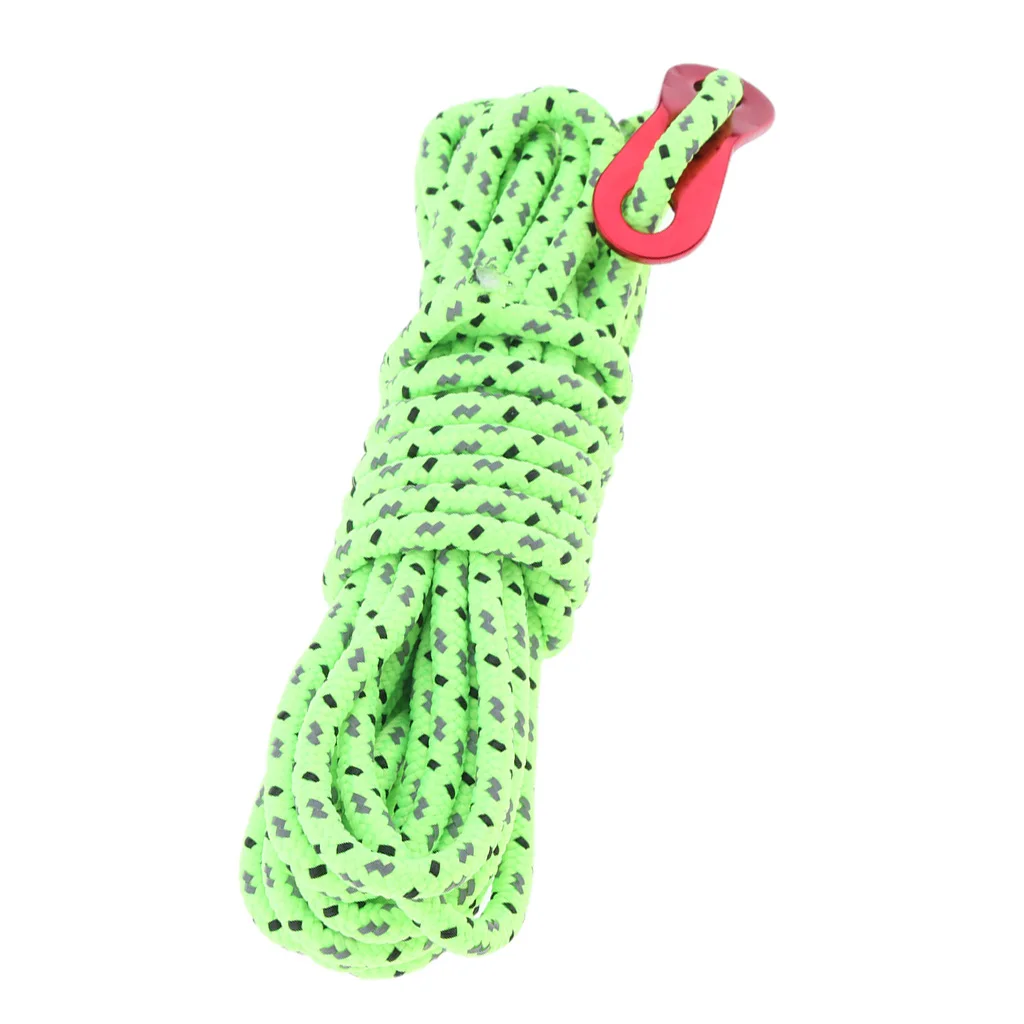 

4m Long Reflective Nylon Cord, Tent Guyline Rope and Adjuster for Tent Camping Hiking Backpacking