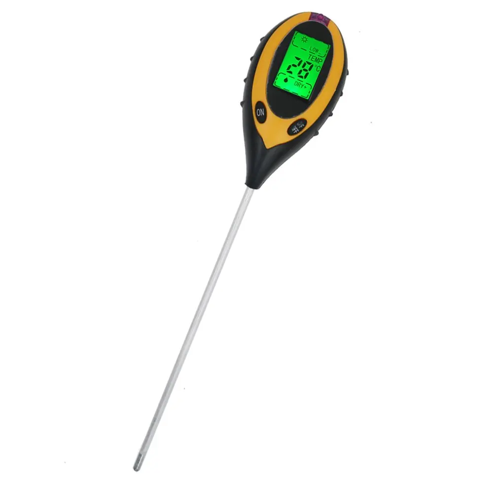 

4 in 1 Soil Moisture Detector Measuring Ph Illuminance Test Pen Soil Detector High Resolution Round Head Soil Moisture