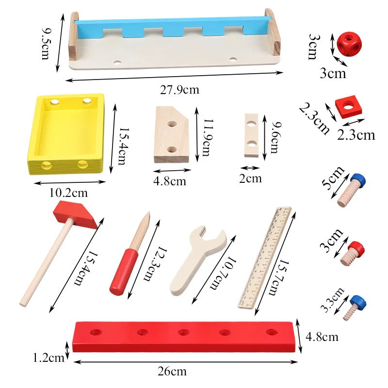 Игрушки для мальчиков, деревянный Интеллектуальный набор инструментов, коробка для обслуживания, строительные инструменты для столярных работ, деревянные детские игрушки, обучающая игрушка для детей
