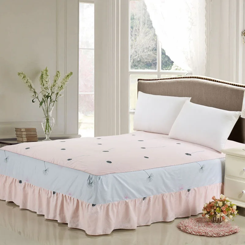 Хлопок кровать юбка один кусок многоцветная защита рукав печати кровать для принцессы юбки