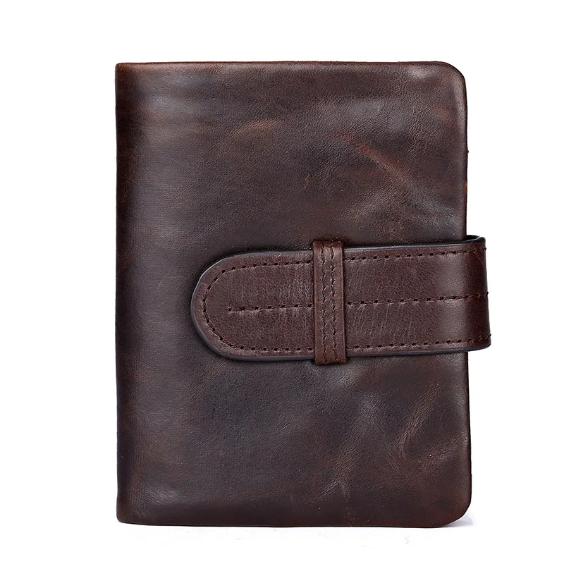

ENGYEE Famous Brand Men Wallets Luxury Genuine Cow Leather Design Male Purse with Coin Pocket Hasp Zipper Short Wallet