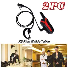 2x Intercom Walkie Talkie Long Range 2 way Radio UHF 400-470MHZ Earpiece X3 Plus