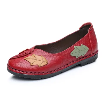 

Nice Spring Casual Women Flats Comfortable non-slip Shoes Woman Oxford Printing Genuine Leaters Lady Shoes Tenis Feminino