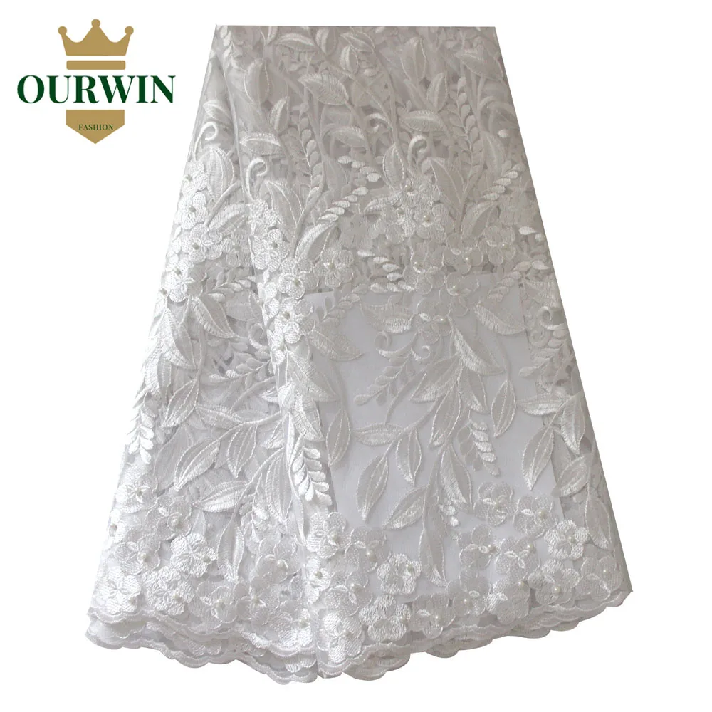 african lace fabric-white 