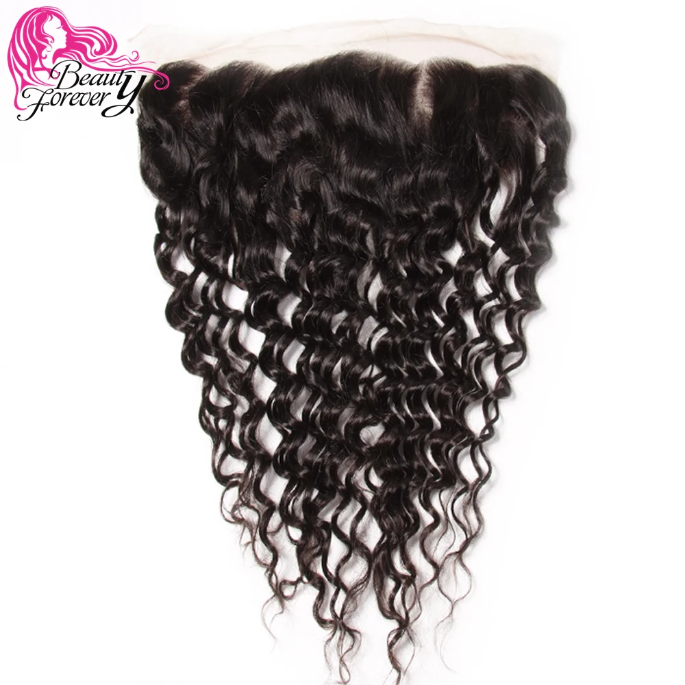 Beauty Forever Brazilian Deep Wave Lace Frontal Ear to Free Part 13*4 Remy Human Hair 10-20inch Shipping | Шиньоны и парики