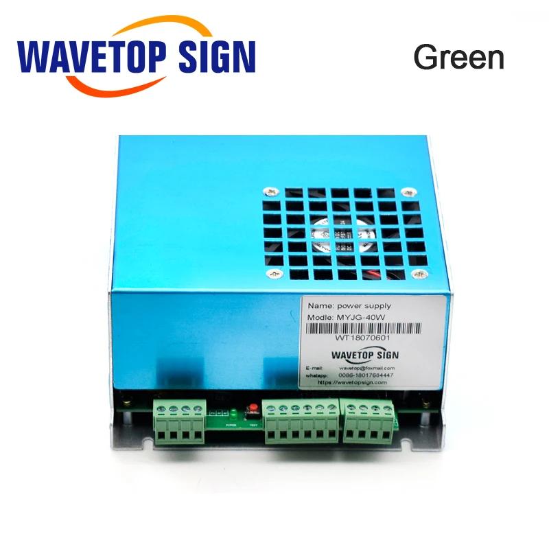 WaveTopSign MYJG-40 CO2 лазерный источник питания 40 Вт 110 В/220 В для CO2 лазерной трубки высокого напряжения гравировальный станок для резки