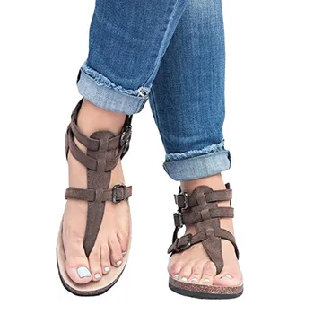 

Fashion Sandals Nice New Women Casual Summer Beach Gladiator Buckle Strap Sandals Shoe Flat With Plus Size 27-66