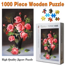 Ваза 1000 шт. деревянные пазлы знаменитая картина маслом для взрослых детские развивающие игрушки