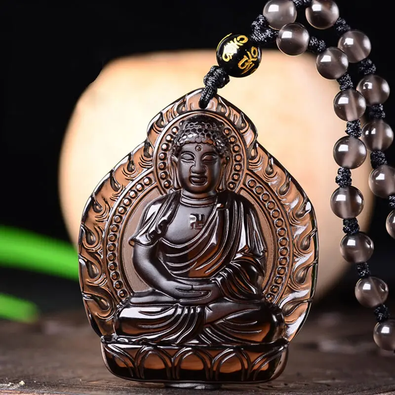 WAN Ice black stone Buddha Patron saint подвеска мужское и женское ожерелье ювелирные изделия |
