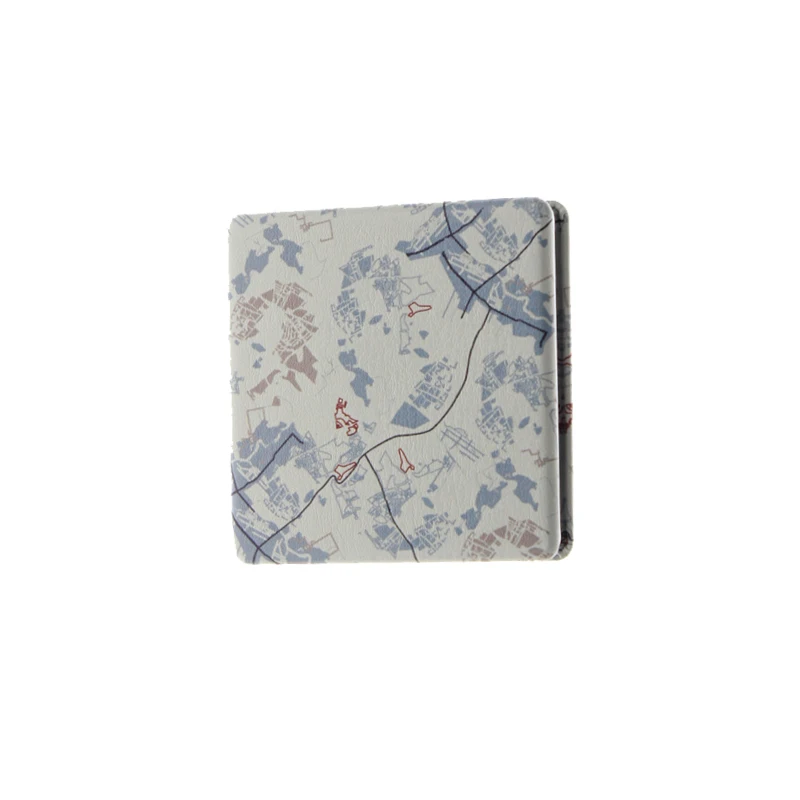 

6*6cm Square Double Sided Stainless Steel Cute Small Folding Portable Vintage Compact Mirror