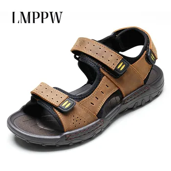 

New Fashion Summer Leisure Beach Men Shoes Genuine Leather Sandals Open Toe Outdoor Men Casual Sandals Zapatos Hombre