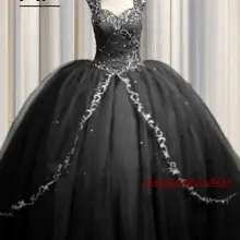 ANGELSBRIDEP бальное платье Vestido De Quinceanera платье блестящие бусины Тюль Длина до пола сладкий 16 платье Дебютант винтажные платья