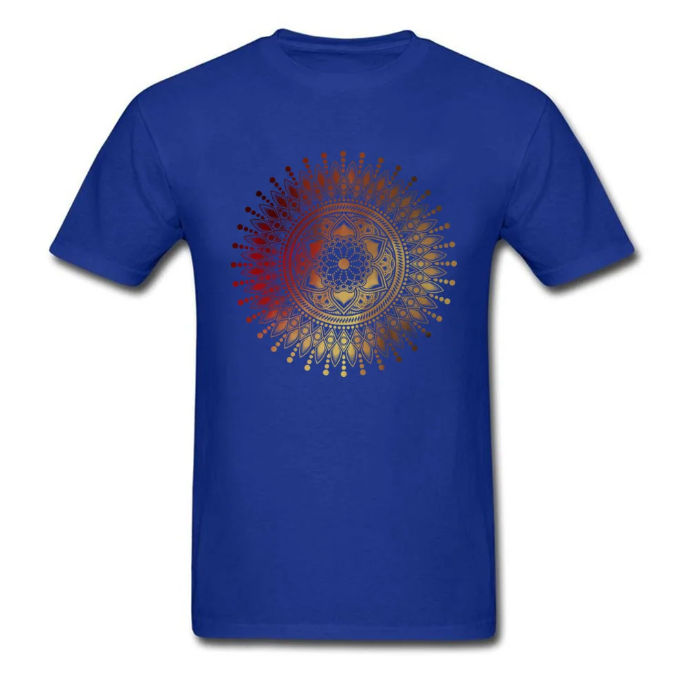 Tees red gold mandala Labor Day Latest Design Short Sleeve Cotton Round Collar Men T-shirts Design T Shirts Free Shipping red gold mandala blue