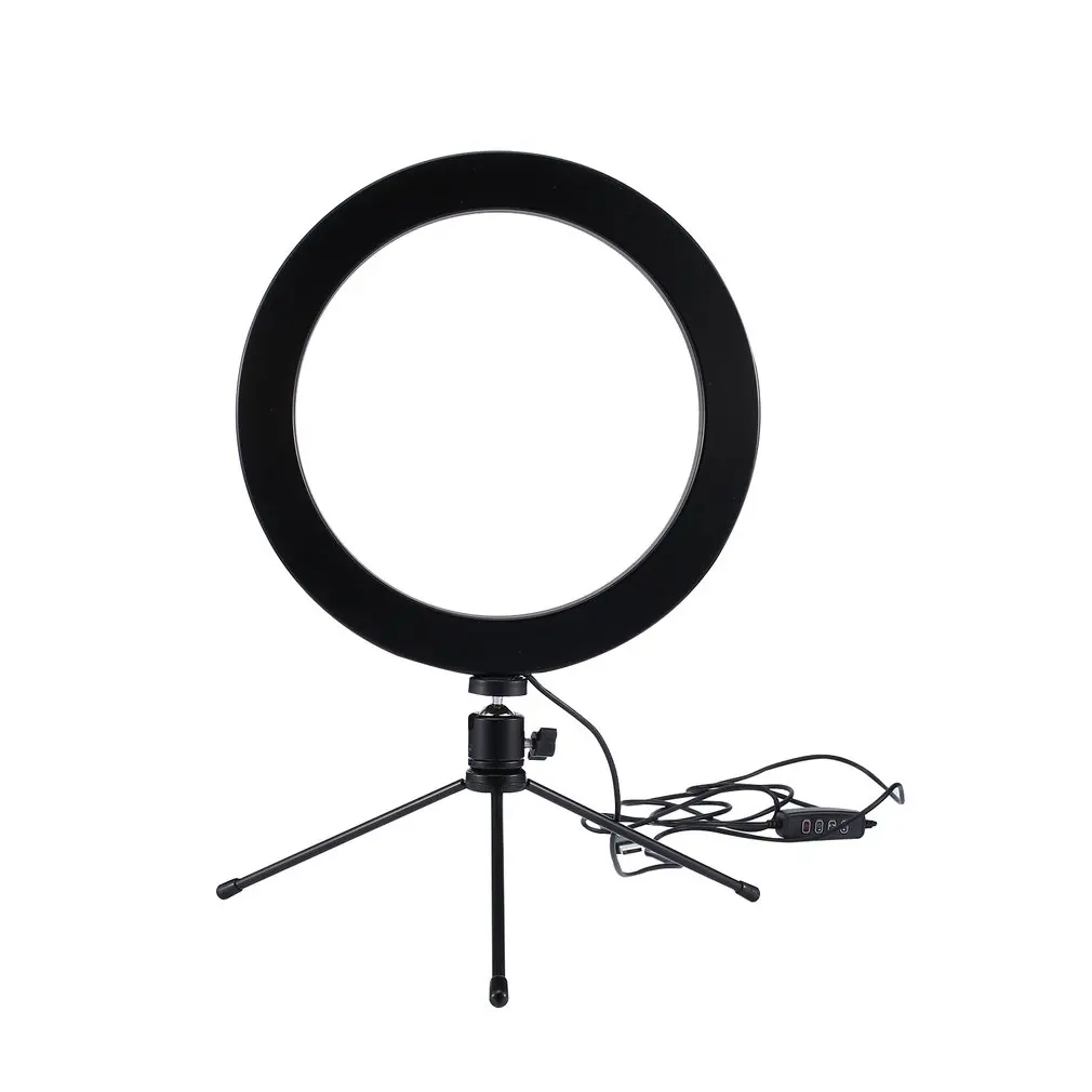 Dimmable LED Studio Camera Ring Light Photo Phone Video Light Annular Lamp With Tripods Selfie Stick Ring Fill Light For Canon