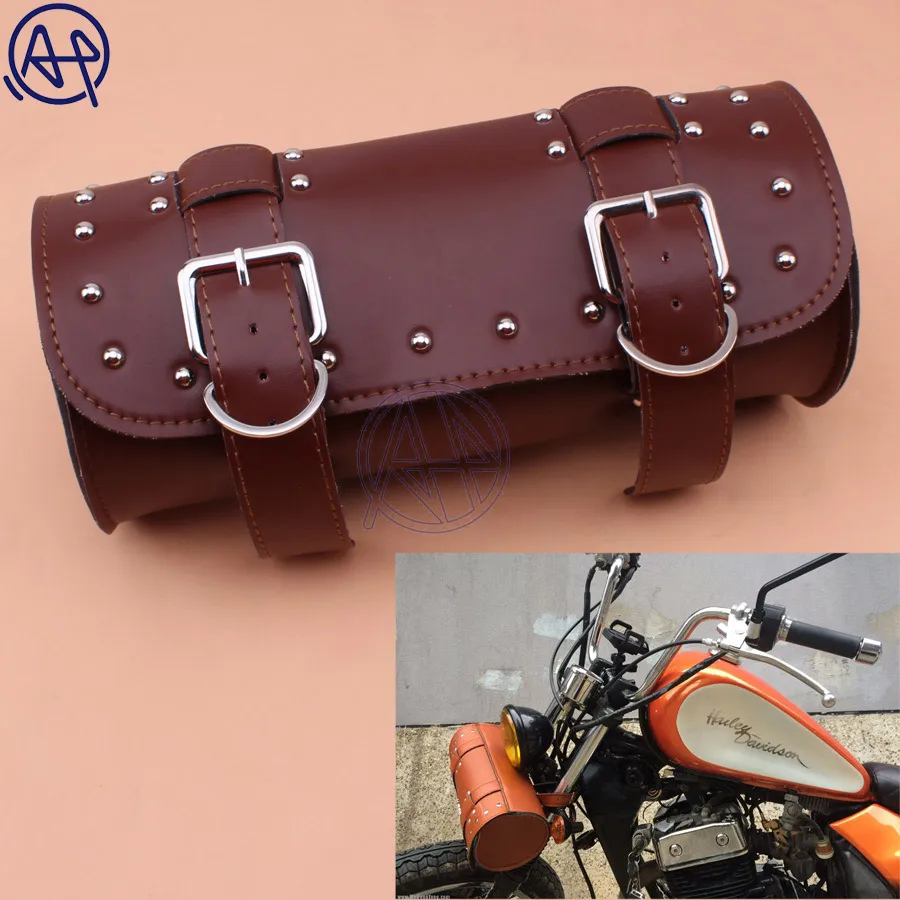 

New Brown Front Forks Tool Bag Luggage SaddleBag Universal Fits for Motorbike/motorcycle Custom Harley Honda Yamaha