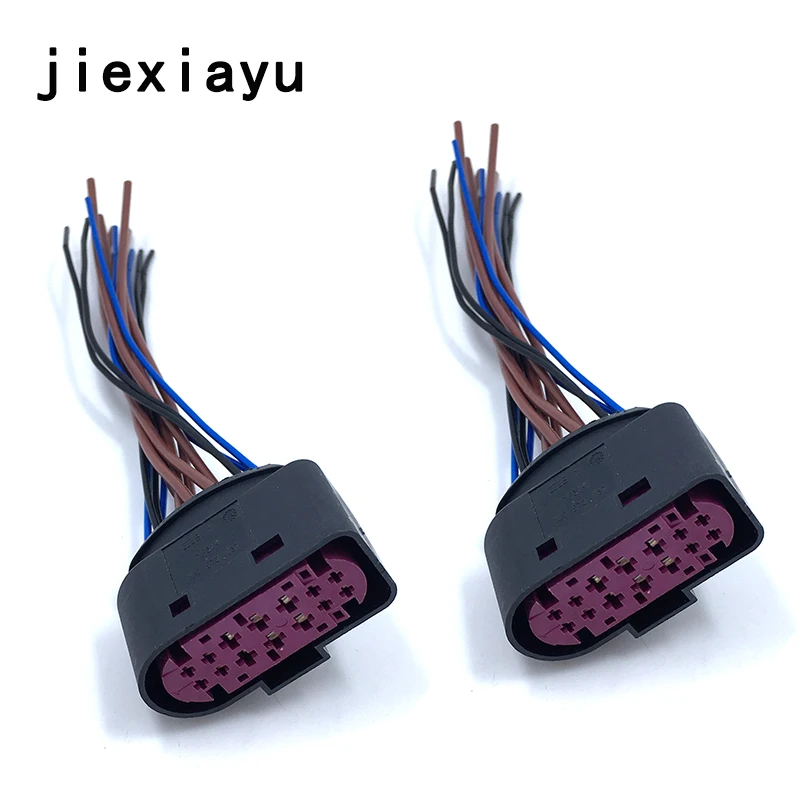 

2pcs 14-pin Automotive socket connector For Golf Jetta Beetle Tiguan Touran Touareg EOS Passat A1 A3 A4 TT Q3 Q5 1J0 973 737
