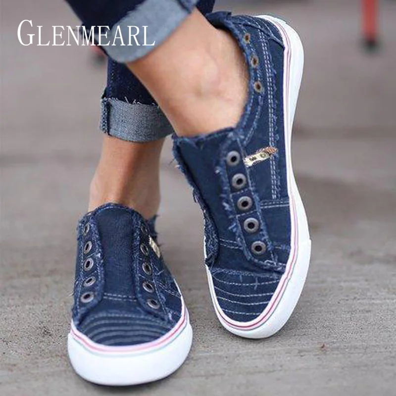 

Women Flats Loafers Shoes Casual Denim Sneakers Woman Colorful Brand Spring Summer Round Toe Female Flat Plus Size DE