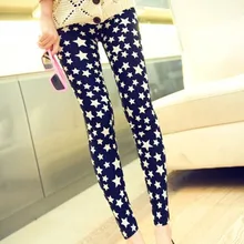 Скидка Весна/лето шоу тонкие Джокер звезды девять минут брюки пентаграмма точки леггинсы